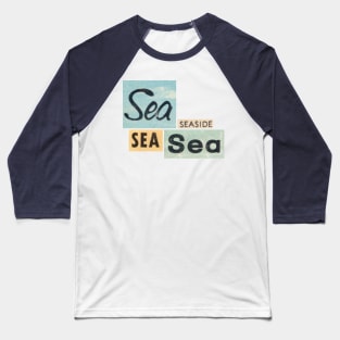 Vintage Typography Seaside Baseball T-Shirt